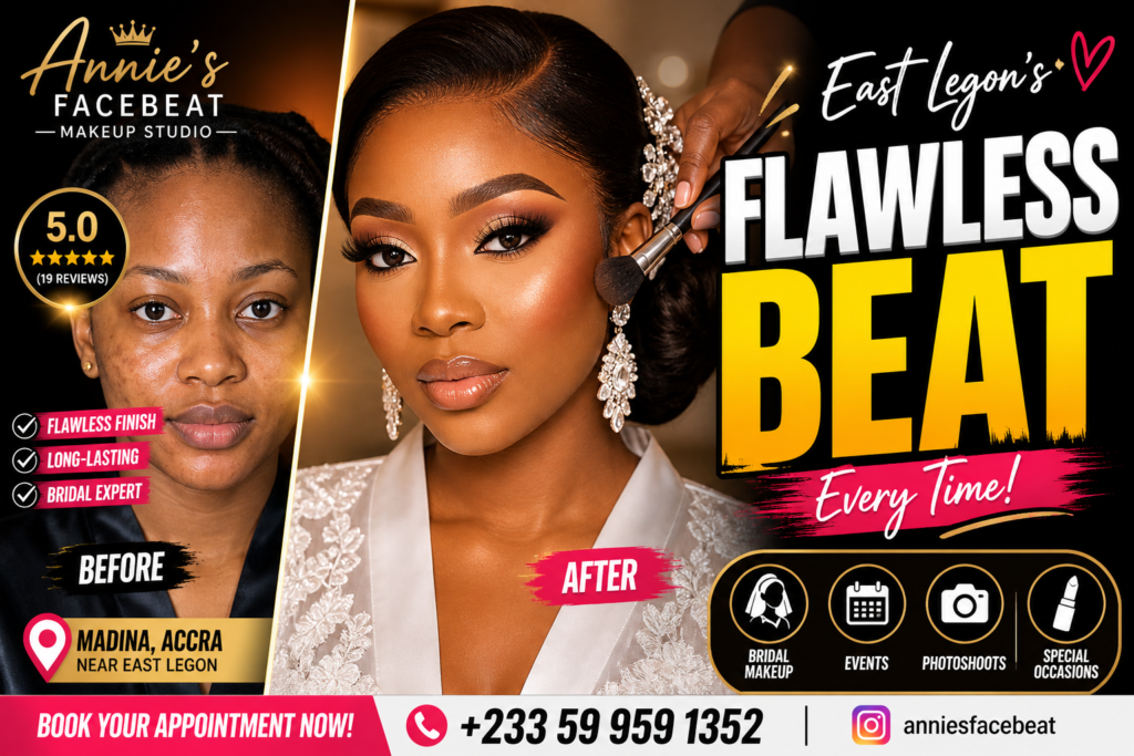 Best Makeup Artist in East Legon, Accra – Annie’s Facebeat Makeup Studio
